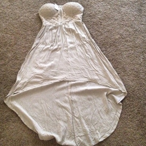 Sweetheart cut lace zippered front high low dress - Picture 3 of 4