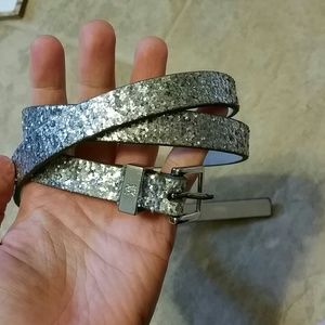 Silver glitter belt