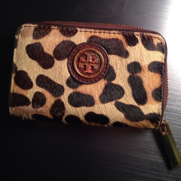 Tory Burch leopard coin purse/ wallet