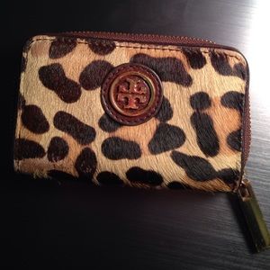 Tory Burch leopard coin purse/ wallet