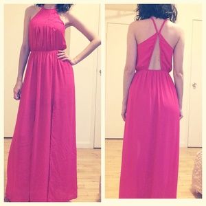 Magenta Maxi Dress w/Open Back