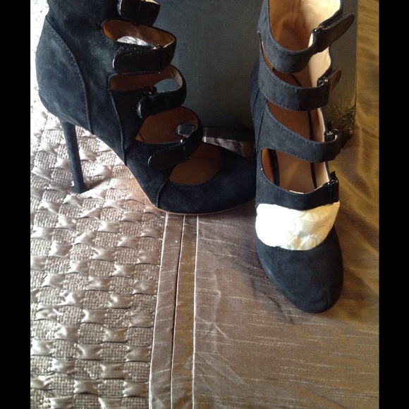 Suede strappy stiletto 5" heel