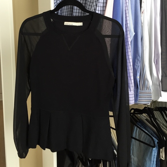 Black sweater with chiffon sleeves