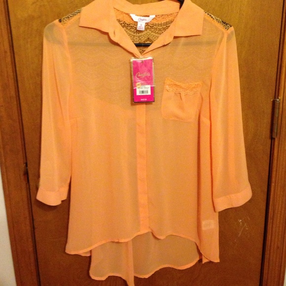 Sheer orange top