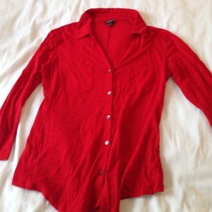 Express red button down