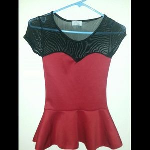 Red baby doll top