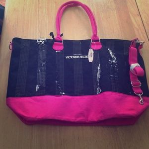 Victoria secret black and pink bag