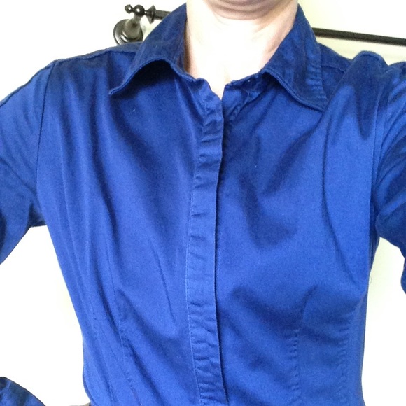 Fitted royal blue dress shirt