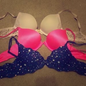 Victoria's Secret push up bras.