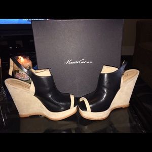 Brown and taupe Kenneth Cole New York wedges