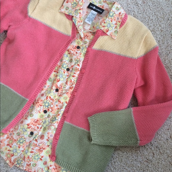 ❌SOLD❌Pastel Color Block Cardigan 🎉Host Pick X2 - Picture 2 of 4