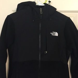 The North Face Fleece Denali jacket with hood.