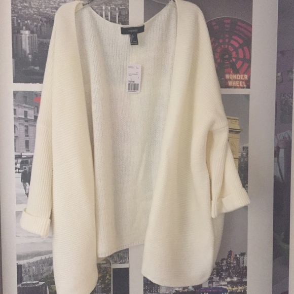 White/ cream open knit cardigan