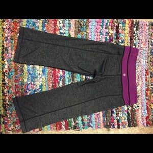 Lululemon heather grey and purple crops