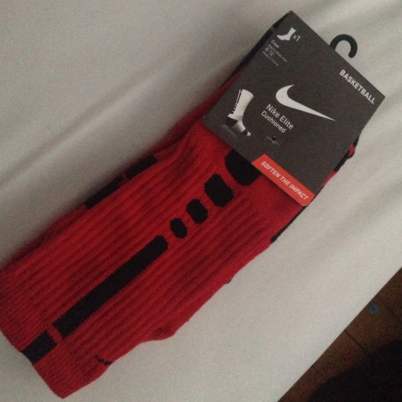 SOLD! Red nike elite basketball socks