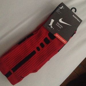 SOLD! Red nike elite basketball socks