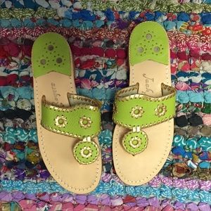 Lime and Gold Jack Rogers Sandals