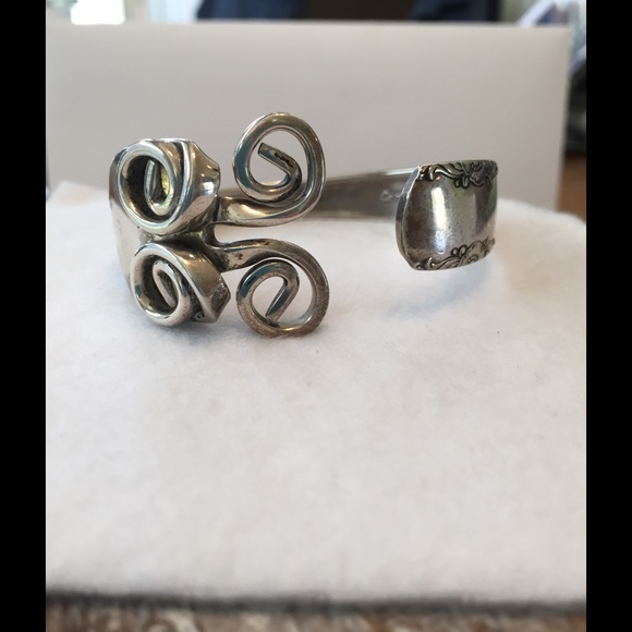 Sterling silver fork bracelet