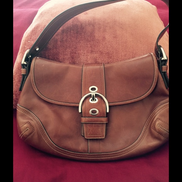 Small Brown Leather Coach Handbag
