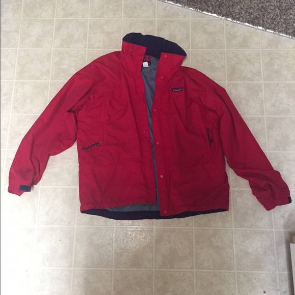 Red Patagonia Rain Jacket