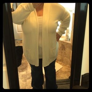 Open front waffle-cardigan