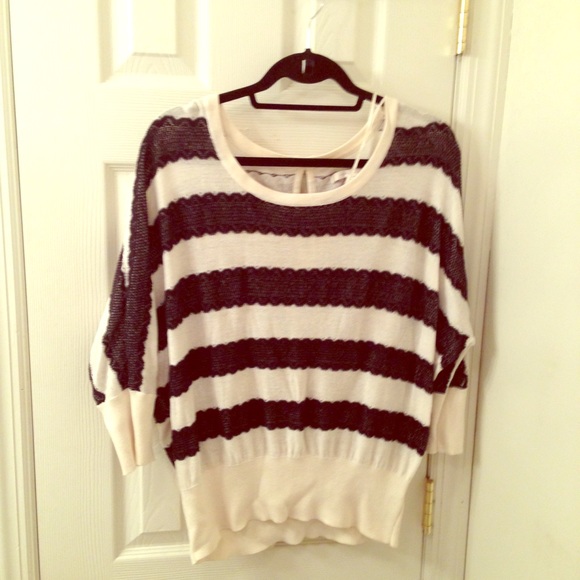LC Lauren Conrad Tops - Lauren Conrad black and white stripe top