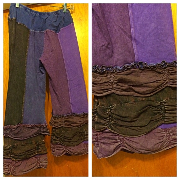 Ridiculously fab patchy yoga cropped pants
