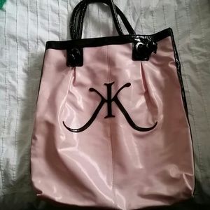 Kim Kardashian pink coated canvas tote