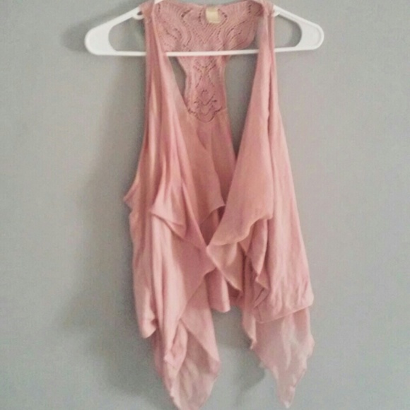 Laced Baby Pink Sleeveless Wrap