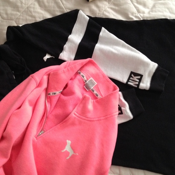 VS PINK BLACK VARSITY HOODIE💕