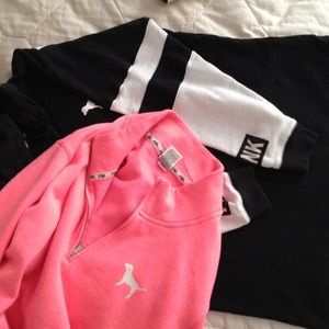 VS PINK BLACK VARSITY HOODIE💕