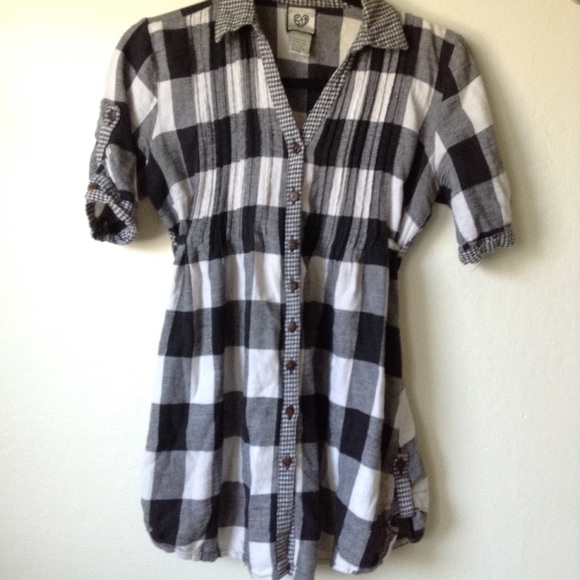 Black and white plaid shirt