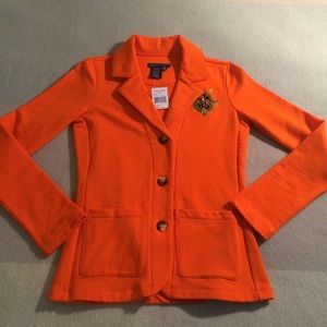 BNWT! Ralph Lauren, Orange Blazer w/ Crest, XS