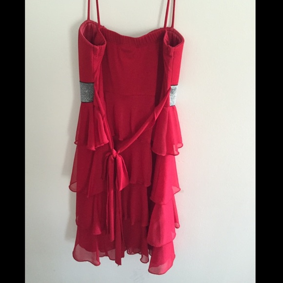 Red Tier Ruffle Dress - Picture 2 of 3