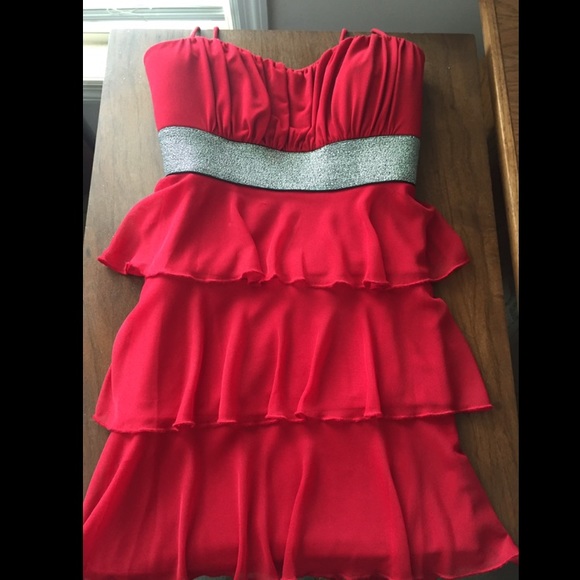 Red Tier Ruffle Dress - Picture 3 of 3