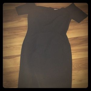 All black midi dress