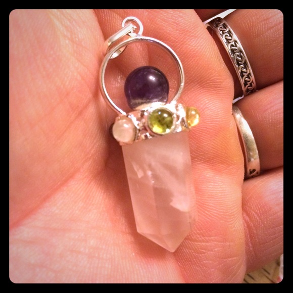 Rose Quartz & Amethyst pendant  new