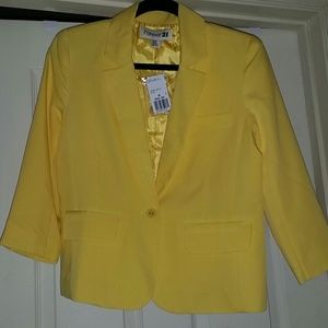 SOLD IN BUNDLE-Yellow cropped blazer
