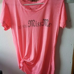 MISS ME neon pink shirt (knot can be un-done)