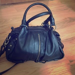 Black leather hype bag