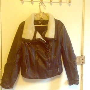 Adorable Faux Leather Moto Jacket
