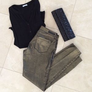 ⭐️Black and gold stretch jeans