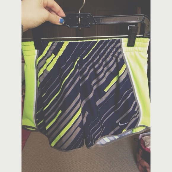 💲SOLD nike // yellow & navy running shorts.