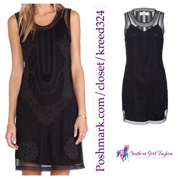 Free People Dresses & Skirts - FREE PEOPLE Lace Dress CANDELA Sheer Mini Shift