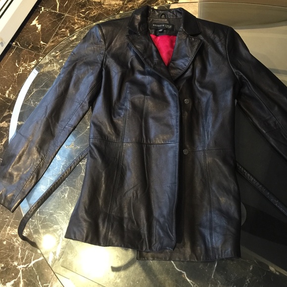 Black leather coat