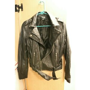 Black leather jacket