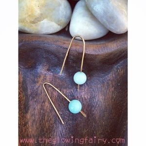 New artisan aquamarine  gemstone earrings