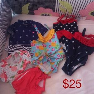 Baby girl bathing suit lot