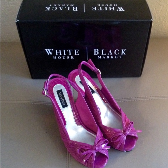 White House Black Market Sling Back Peep Toe Pump