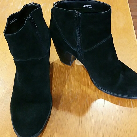 Steve Madden Milan Black Leather Suede Boots - Picture 2 of 4